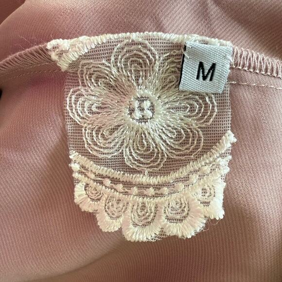 Vintage Floral Stretchy Velvet Prairie Dress M Ruffle Lace Yoke Cottagecore Maxi - Picture 9 of 13